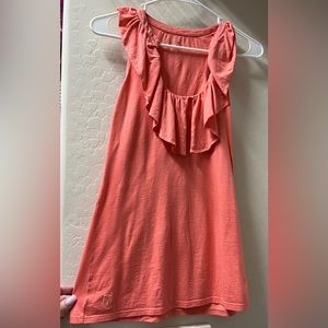 Lilly Pulitzer Coral Sleeveless Ruffle top